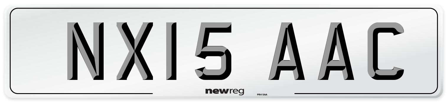 NX15 AAC Number Plate from New Reg